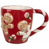 Clayre & Eef 6CEMU0158 Gobelet pain dépices rouge et blanc 325ml 14x9x10cm