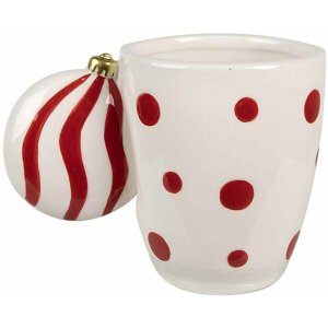 Clayre & Eef 6CEMU0162R Gobelet avec poignée boule de Noël 350 ml