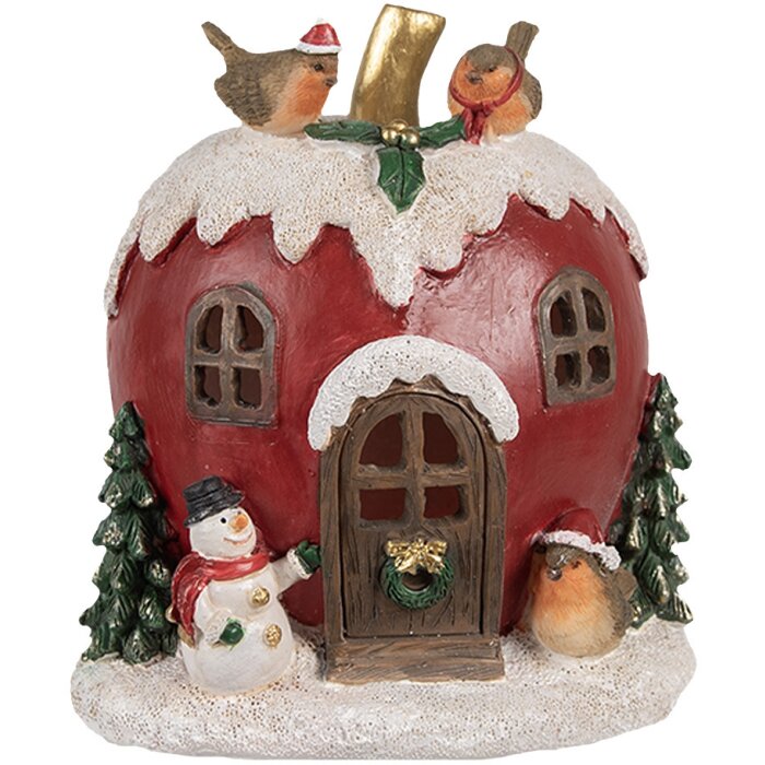 Clayre & Eef 6PR4175 Décoration de Noël Maison avec lumière LED 12x11x13 cm