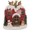 Clayre & Eef 6PR4175 Décoration de Noël Maison avec lumière LED 12x11x13 cm