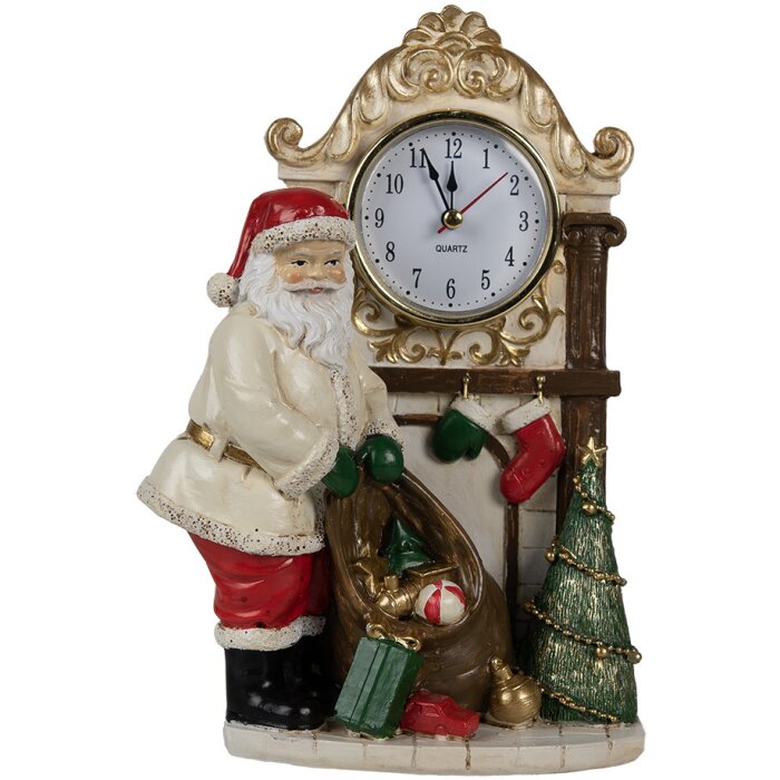 Clayre & Eef 6PR4180 Décoration Père Noël Horloge 15x7x22 cm