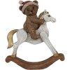 Clayre & Eef 6PR4169 Décoration Ours sur cheval à bascule 12x4x14 cm