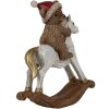 Clayre & Eef 6PR4169 Décoration Ours sur cheval à bascule 12x4x14 cm