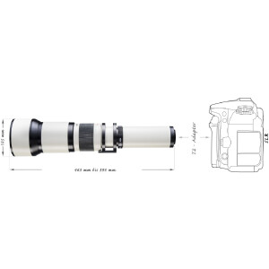 Walimex pro 650-1300/8-16 T2 Télézoom mise au point manuelle collier de trépied