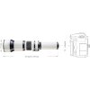 Walimex pro 650-1300/8-16 T2 Télézoom mise au point manuelle collier de trépied