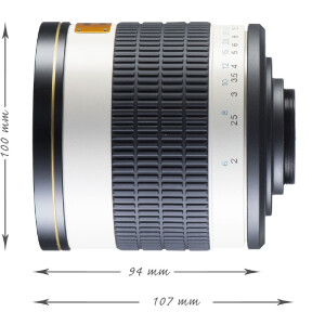 Walimex pro 500/6,3 DSLR Objectif miroir Samsung NX 500mm avec adaptateur T2