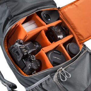 Sac à dos pour appareil photo Mantona elementsPro 40 Orange pour DSLR et 4 objectifs Outdoor