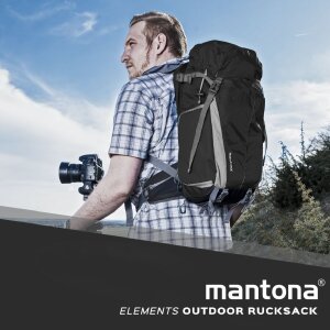 Mantona Elements Outdoor Sac à dos Noir 2en1 Sac pour appareil photo accès latéral