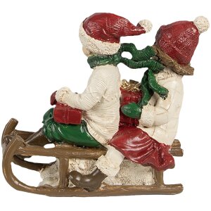 Clayre & Eef 6PR4182 Décoration Enfants sur luge 12x6x11 cm