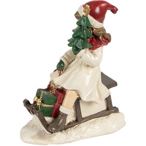 Clayre & Eef 6PR4183 Décoration Enfant sur luge 10x6x12 cm