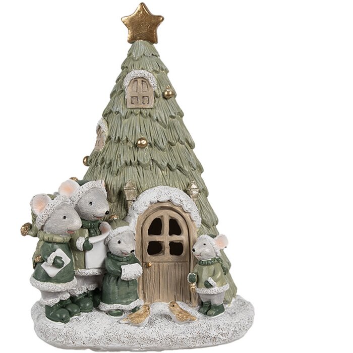 Clayre & Eef 6PR4190 Décoration Famille de souris LED 12x10x17 cm