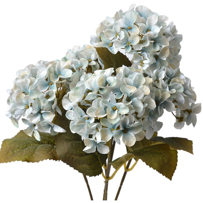 Clayre & Eef 6PL0306 Fleur artificielle hortensia bleu vert 42 cm