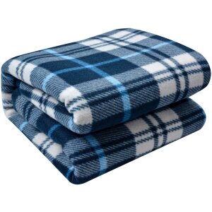 Clayre & Eef KT060.155 Plaid 180x200 cm bleu blanc...