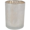 Clayre & Eef 6GL4666 Set de 3 supports pour bougies à chauffe-plat blanc or Ø 7/9/10 cm verre