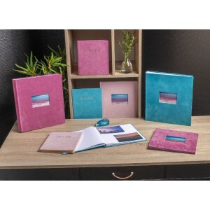 Exacompta 389E Livre dor 140 pages dorées Skandi Turquoise 21x19 cm