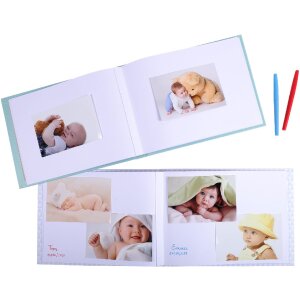 Exacompta Livre photo bébé 30 pages blanc 28,5x22 cm vert pastel paysage