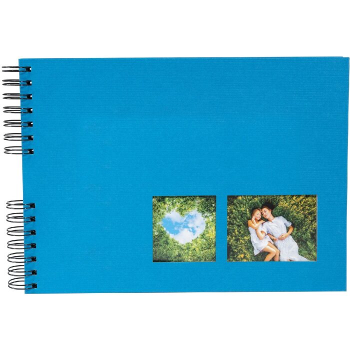 Exacompta Album photo à spirales MILANO bleu 32x22 cm 50 pages noires 250g/m