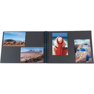 Exacompta Album photo à spirales MILANO bleu 32x22 cm 50 pages noires 250g/m