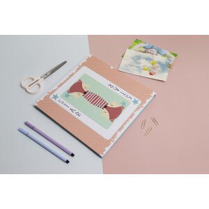 Exacompta 16115E Album photo 30 pages rose/bleu Carte à jouer fantaisie