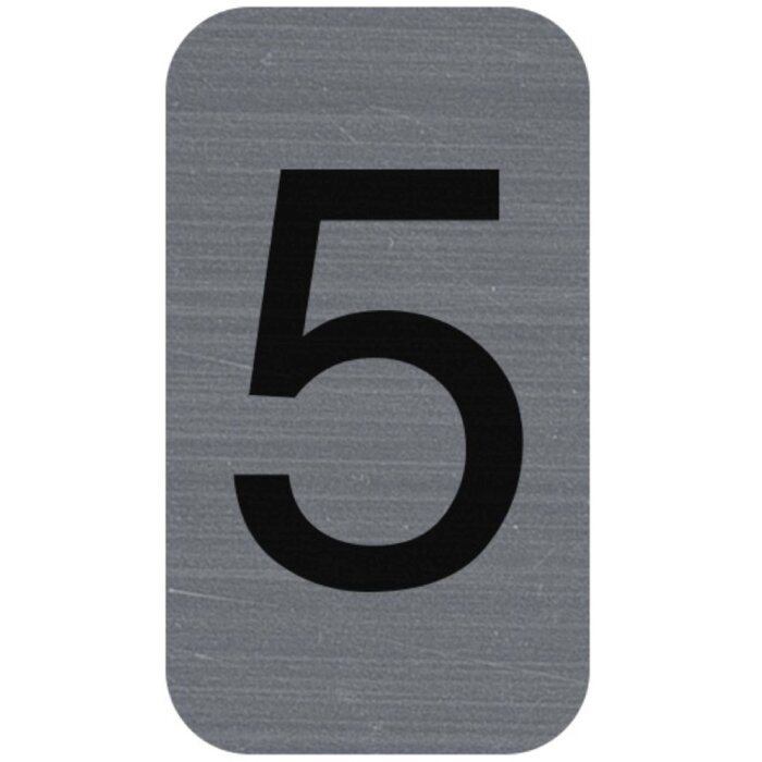 Exacompta 67185E Panneau indicateur autocollant Aluminium Chiffre 5 Gris 2,5x4,4 cm