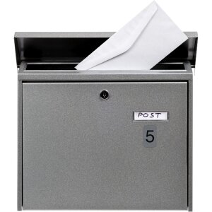 Exacompta 67185E Panneau indicateur autocollant Aluminium Chiffre 5 Gris 2,5x4,4 cm