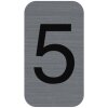 Exacompta 67185E Panneau indicateur autocollant Aluminium Chiffre 5 Gris 2,5x4,4 cm