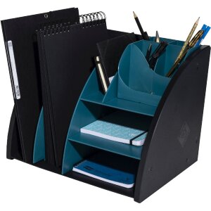 Exacompta 394505D Organiseur de bureau Neo Deco noir bleu vert