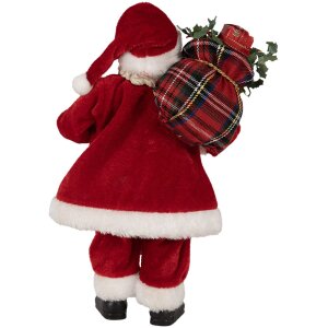 Clayre & Eef 65596 Père Noël Décoration 27 cm Rouge Classique Textile Plastique