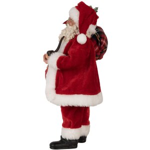Clayre & Eef 65596 Père Noël Décoration 27 cm Rouge Classique Textile Plastique
