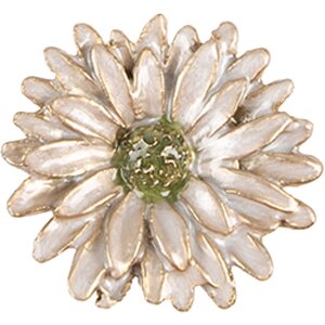 Clayre & Eef 65738 Bouton de porte Fleur Blanc Or...