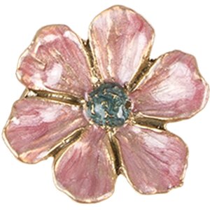 Clayre Eef Bouton de porte Fleur rose Ø 4x3 cm Fer...
