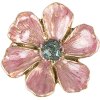 Clayre Eef Bouton de porte Fleur rose Ø 4x3 cm Fer Métal Style botanique