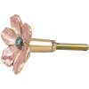 Clayre Eef Bouton de porte Fleur rose Ø 4x3 cm Fer Métal Style botanique