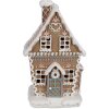 Clayre Eef Maison en pain dépices avec LED 13x10x21 cm Marron Polyrésine Maison de Noël