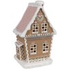 Clayre Eef Maison en pain dépices avec LED 13x10x21 cm Marron Polyrésine Maison de Noël