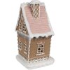 Clayre Eef Maison en pain dépices avec LED 13x10x21 cm Marron Polyrésine Maison de Noël