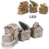Clayre Eef Décoration de Noël Train LED Pain dépices brun 30x7x12 cm Polyrésine