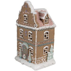 Clayre & Eef Maison en pain dépices avec LED 12x9x20 cm Polyrésine Noël