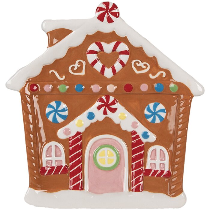 Clayre & Eef 6CE1784 Petite assiette Maison en pain dépices Design 20x21x2 cm