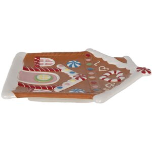 Clayre & Eef 6CE1784 Petite assiette Maison en pain dépices Design 20x21x2 cm