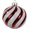 Clayre Eef Boule de Noël en verre Rouge Blanc Ø10 cm Classique Décorations de sapin de Noël