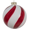 Clayre Eef Boule de Noël Ø12cm Rouge Blanc Verre Décoration darbre de Noël classique élégante