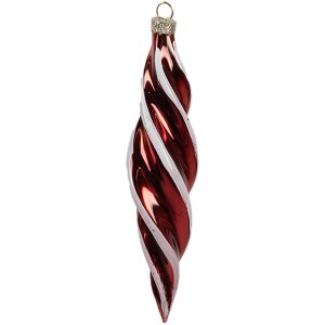 Clayre & Eef Boule de Noël 4x17 cm Rouge Blanc...