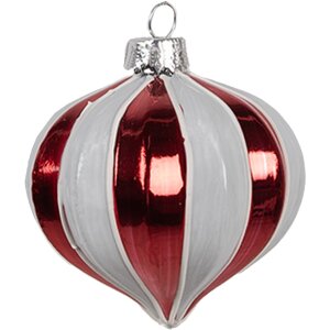 Clayre Eef Boule de Noël Ø 8x8 cm Rouge Blanc...