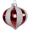 Clayre Eef Boule de Noël Ø 8x8 cm Rouge Blanc Verre Design classique