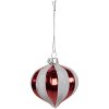 Clayre Eef Boule de Noël Ø 8x8 cm Rouge Blanc Verre Design classique