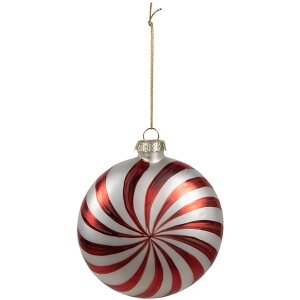 Clayre Eef Boule de Noël en verre Rouge Blanc 8x3x8...