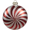Clayre Eef Boule de Noël en verre Rouge Blanc 8x3x8 cm Classique Décoration de Noël