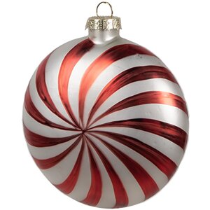 Clayre Eef Boule de Noël 10x4x10 cm Rouge Blanc...