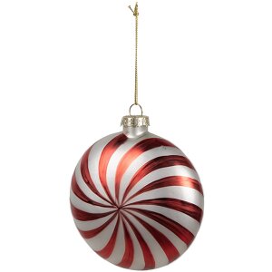 Clayre Eef Boule de Noël 10x4x10 cm Rouge Blanc...